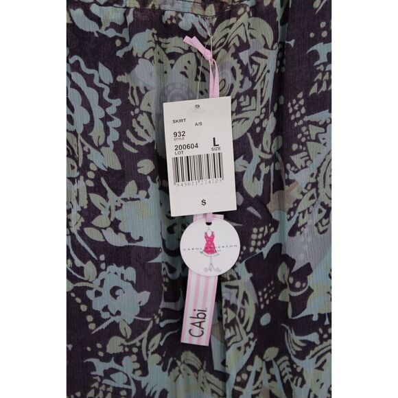 CAbi Women’s Size L Printed Long Gossamer Skirt Style 932 NWT - Picture 3 of 6